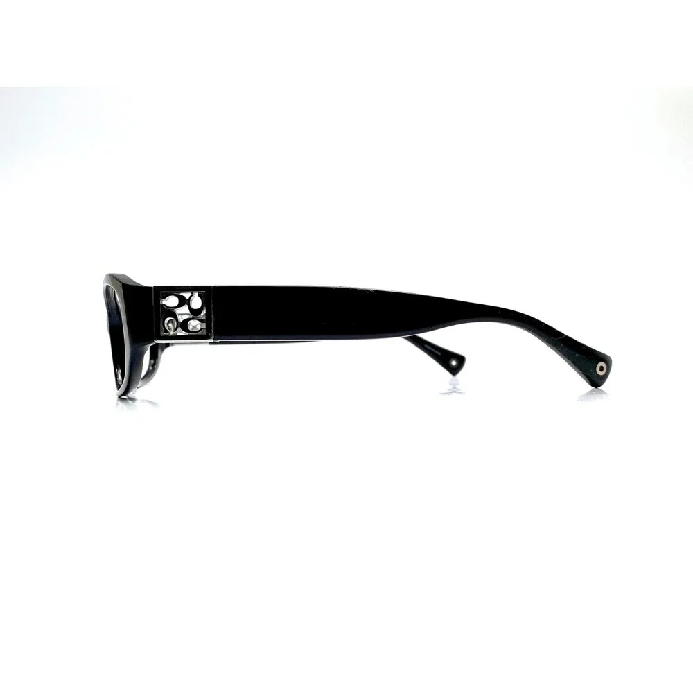 Coach HC 8012 Hope Black Oval Glasses Wide Temples 5002/11 53-15-140 Silver Logo